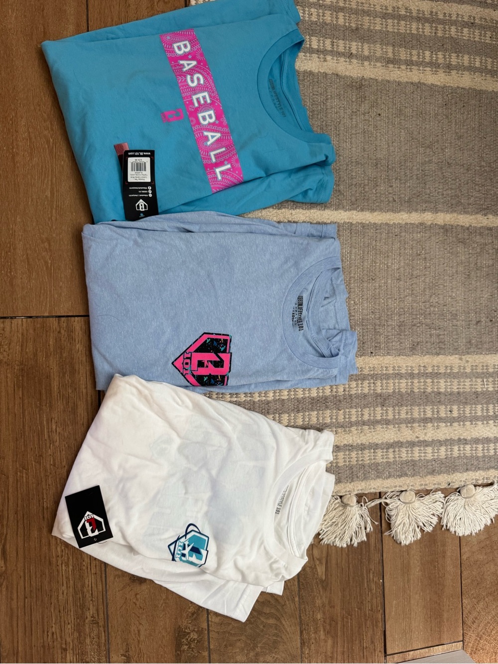 Men's Short Sleeve Graphic Tee - Blue, Light Blue, White